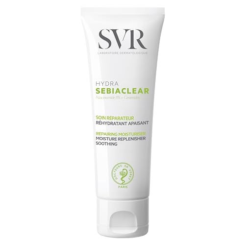 SVR Sebiaclear Hydra Daily Moisturizer with Hyaluronic Acid Niacinamide For Oily Dehydrated Sensitive Skin 48Hour Hydration MatteEffect Finish NonComedogenic Natural Ingredients - Image 1
