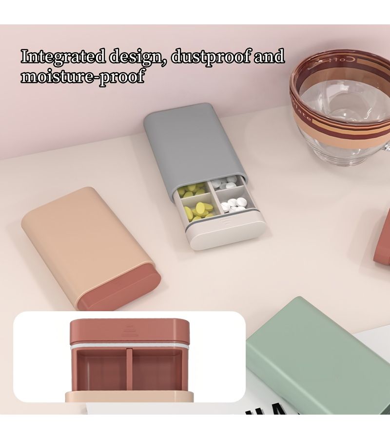Blue 2Pcs Portable Medicine Storage Box 6 Compartment Handbag Mini Case For Outdoor Travel Capsule Sorting - Image 1