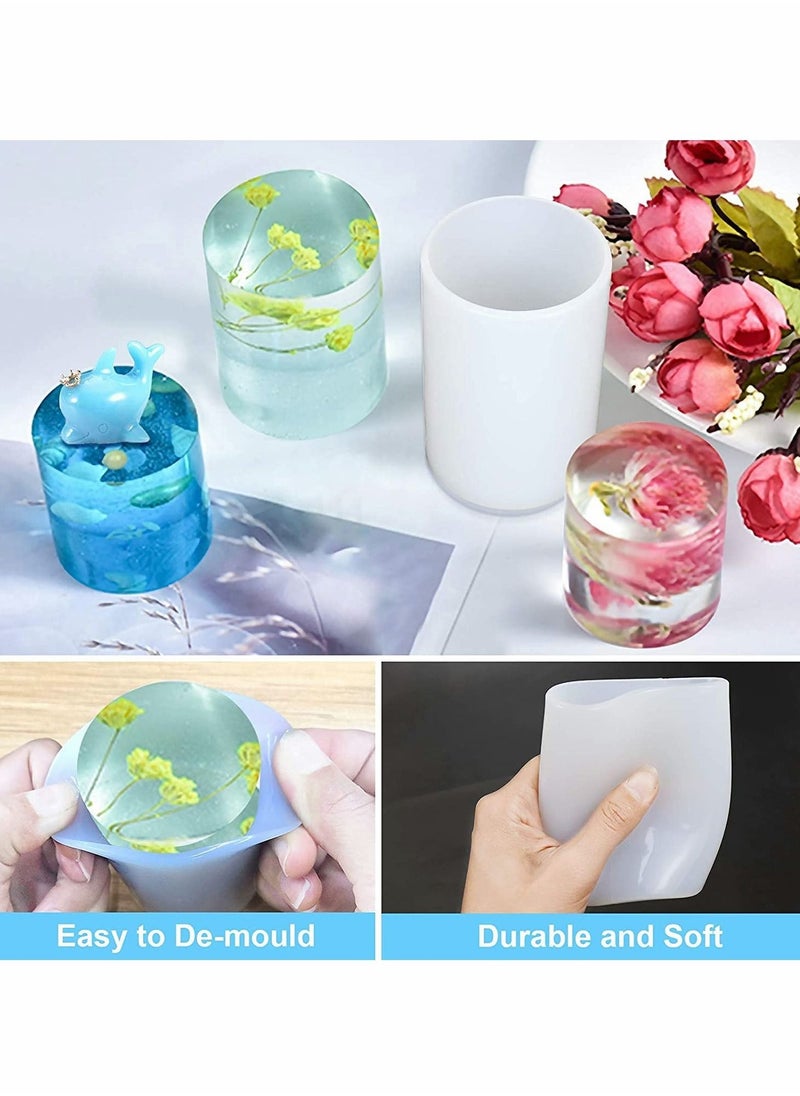 SYOSI - 2pcs Silicone Candle Molds for Candle Making 2 Sizes Cylinder Resin Molds for Making Aromatherapy Candles DIY Casting Epoxy Mold for Resin Soap Flower Specimen Insect Specimen Clay Craft - Image 1
