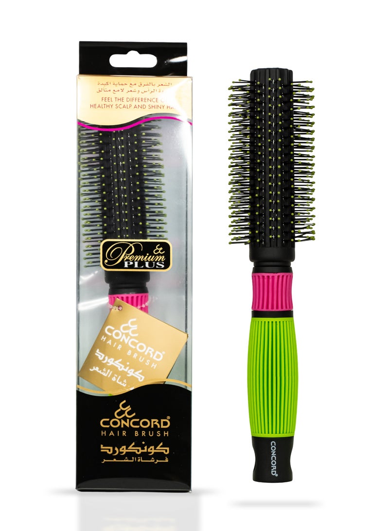 CONCORD Premium Plus Hair Brush – Round Brush for Styling, Detangling, Curling, Blow Dry Styling & Smoothing | Soft Nylon Bristles with Ceramic Tips | Lightweight, Travel Friendly | For All Hair Types, Unisex - Image 1