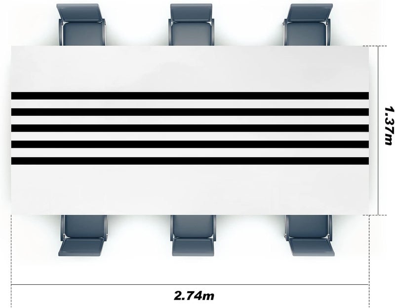 Oudain 3 Pcs Striped Tablecloth 108 x 54 Inch Rectangle Table Cover Disposable Plastic Table Cloth Waterproof Rectangle Tablecloth Plastic Table Cover for Birthday Wedding Bridal Shower (Black White) - Image 2