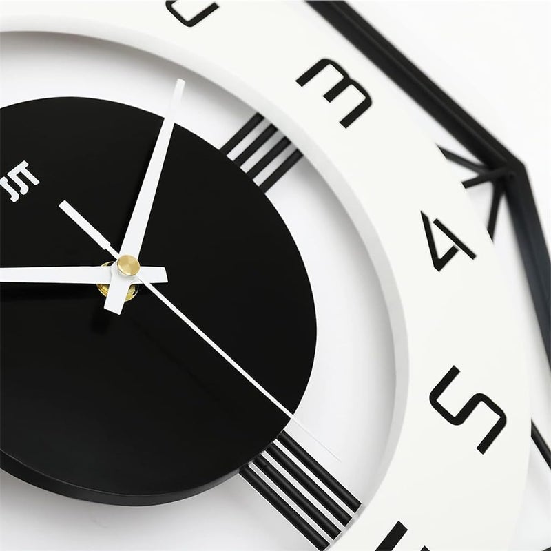 Khazna Large Wall Clocks, 17 inches Modern Silent Wall Clock for Home House Kitchen Bedroom Living Room Decorative Big Wall Clock Non Ticking Battery Operated Quartz for Bathroom Outdoor Indoor, black - Image 5