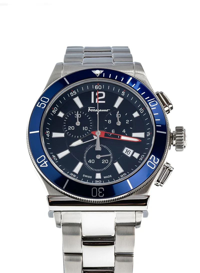 فيراغامو ساعة 1898 سبورت كرونو كوارتز بقرص أزرق