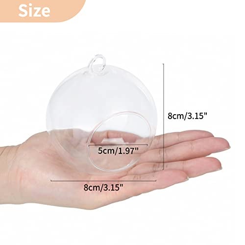 NUPTIO 12 Pcs 3.15"/ 8cm Hanging Glass Tealight Holder Globe Plant Terrariums Glass Orbs Air Plants Tea Light Candle Holders Home Decor Indoor Outdoor Garden DIY Gifts (9 Pcs + 3 Pcs) - Image 2
