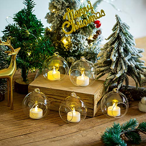 NUPTIO 12 Pcs 3.15"/ 8cm Hanging Glass Tealight Holder Globe Plant Terrariums Glass Orbs Air Plants Tea Light Candle Holders Home Decor Indoor Outdoor Garden DIY Gifts (9 Pcs + 3 Pcs) - Image 5
