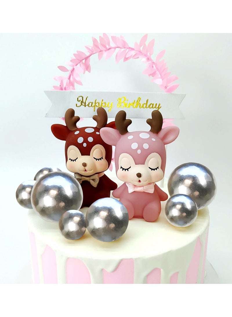 Zikra Cake Decoration 20 PCS Mini Balloons Cake Topper Foam Ball Cupcake Topper Cake Picks (Silvery) - Image 3