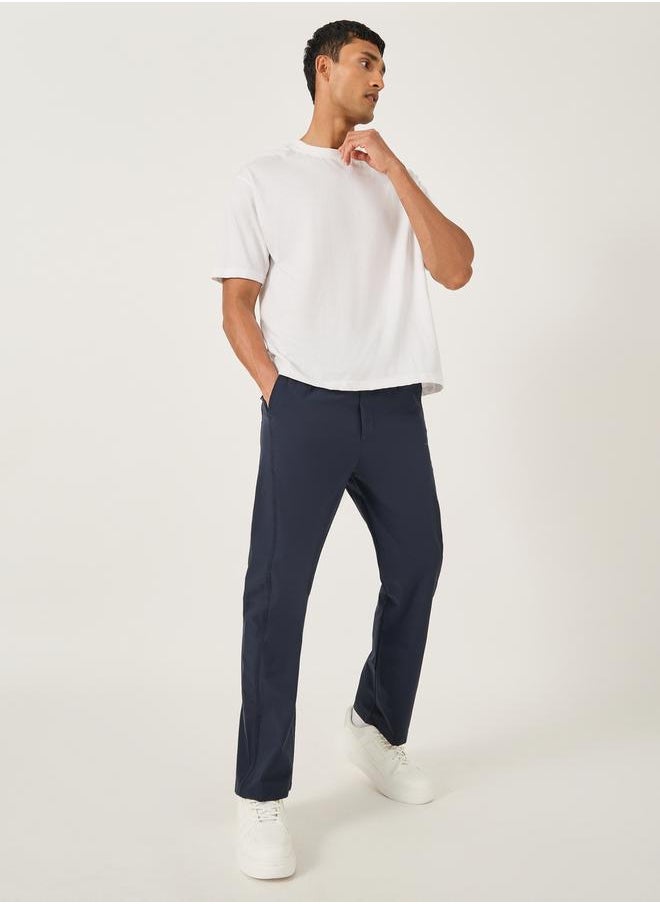 Fort Collins Mid Rise Straight Fit Track Pant with Drawstring by Styli  - Image 2