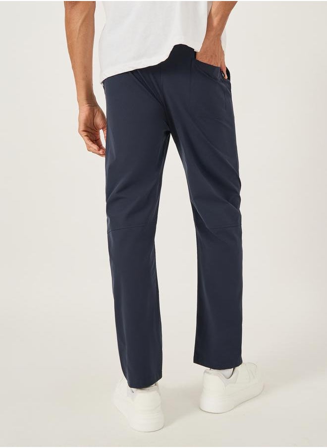 Fort Collins Mid Rise Straight Fit Track Pant with Drawstring by Styli  - Image 4