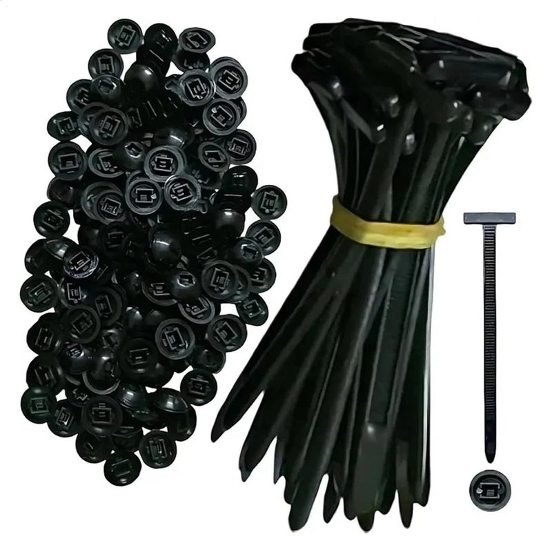 أربطة حبل النايلون مع مشابك تثبيت سريعة للرفارف، صندوق السيارة، حماية المحرك، إدارة الأسلاك، 200 قطعة (5 مجموعات) - Image 3