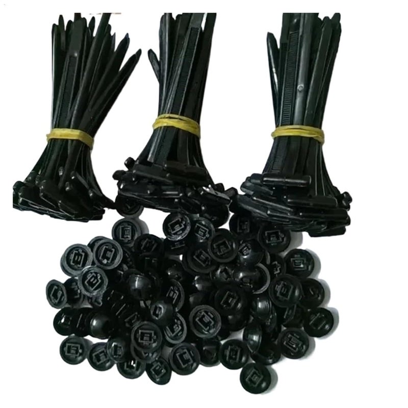 أربطة حبل النايلون مع مشابك تثبيت سريعة للرفارف، صندوق السيارة، حماية المحرك، إدارة الأسلاك، 200 قطعة (5 مجموعات) - Image 5