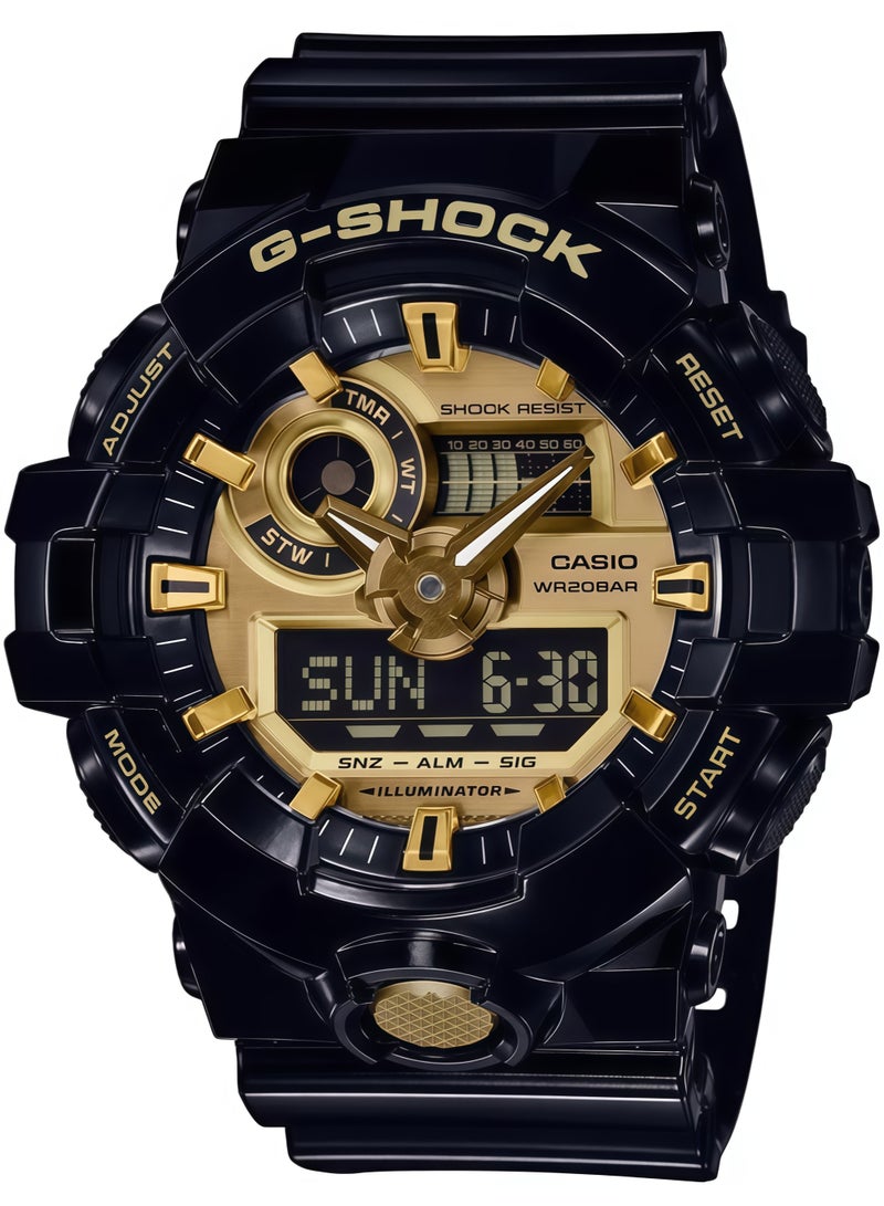 CASIO Casio Watches G-SHOCK Series Jungle Camouflage Gold Word Outdoor Men's Watch GA-710GB-1A - Image 1