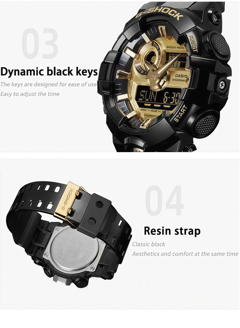 CASIO Casio Watches G-SHOCK Series Jungle Camouflage Gold Word Outdoor Men's Watch GA-710GB-1A - Image 5