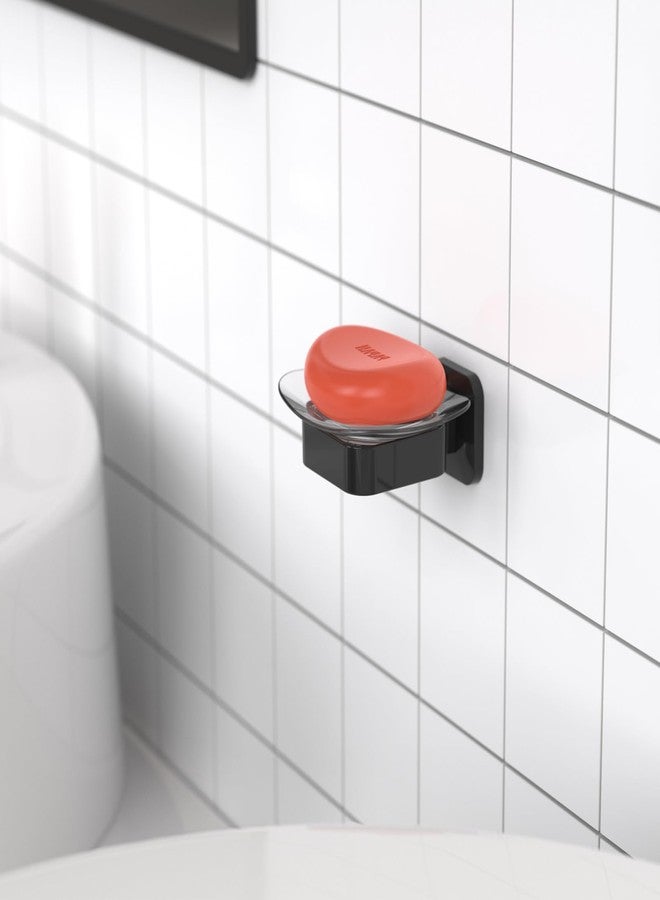 RAIKEDR Shower Soap Holder, Wall Mounted Soap Dish, Soap Saver, Soap Tray, Bar Soap Holder for Shower Bathroom & Kitchen Accessories (Black, 4.49 x 4.333 in) - Image 3