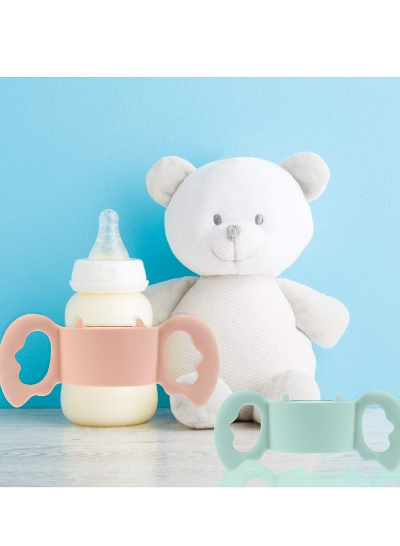 SOLARAE Silicone Wide-Neck Baby Bottle Handles (4 Pack) - Designed for 3.5-5 cm Diameter Bottles, Perfect for Baby's Gripping and Easy Handling. - Image 1