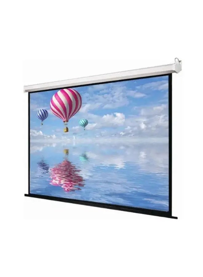 Windon Electric Motorized Projector Screen with Wired & Wireless Remote Control, 300 × 300 cm, Matte White Surface, Wall & Ceiling Mountable, Metal Housing, White - Image 1