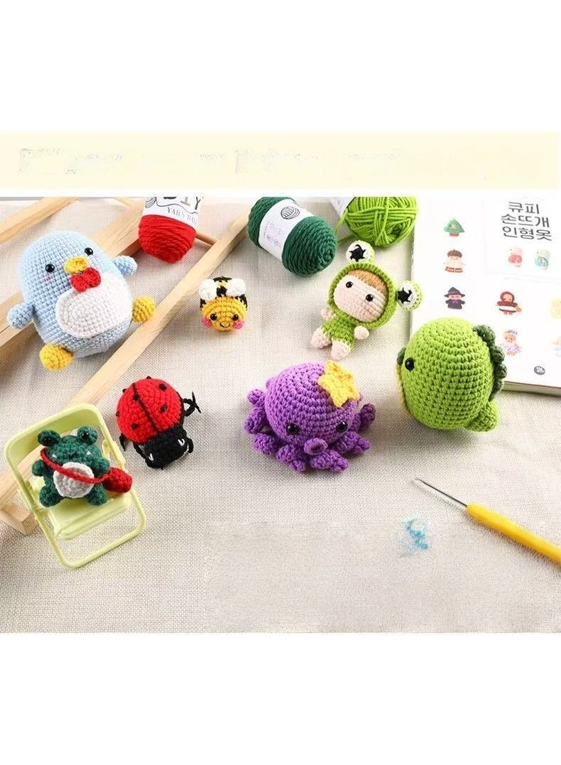مجموعة كروشيه اصنعها بنفسك للمبتدئين - مجموعة حرف يدوية من الخيوط مع الأدوات والتعليمات، مجموعة كروشيه حيوانات محشوة للكبار والصغار - Image 3