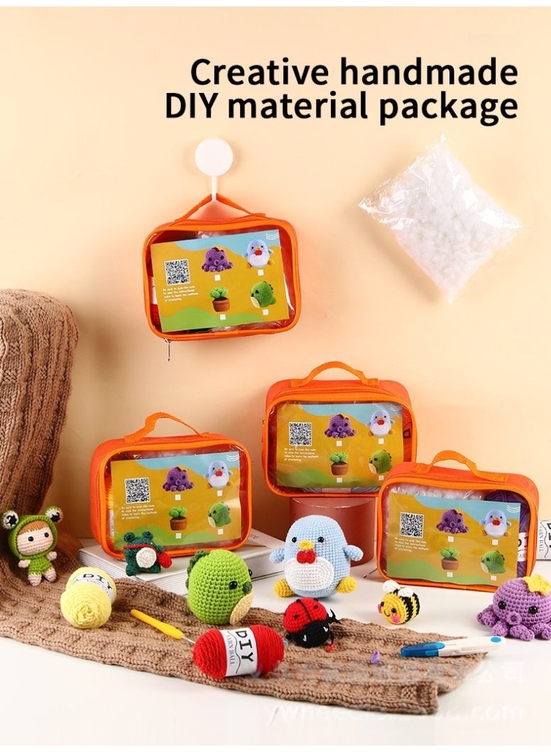 مجموعة كروشيه اصنعها بنفسك للمبتدئين - مجموعة حرف يدوية من الخيوط مع الأدوات والتعليمات، مجموعة كروشيه حيوانات محشوة للكبار والصغار - Image 2