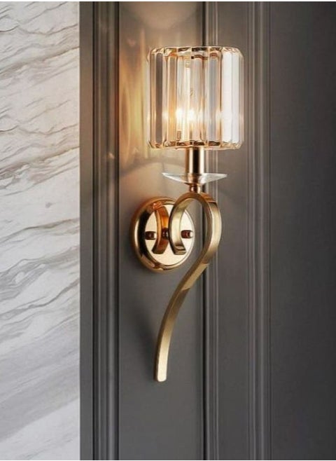 Wall Sconces, Attractive Wall Lamps Decoration, Gold Titanium Base and Modern Crystal Wall Light for Indoor, Living Room, Corridor, Bedroom, Entryway, Stair Lamp.
