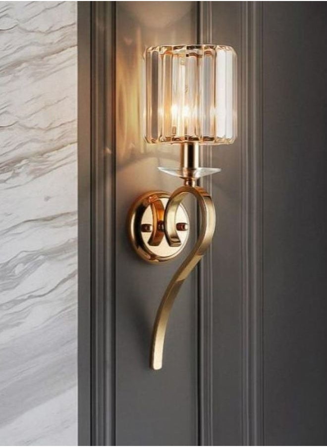 AWD - Wall Sconces, Attractive Wall Lamps Decoration, Gold Titanium Base and Modern Crystal Wall Light for Indoor, Living Room, Corridor, Bedroom, Entryway, Stair Lamp. - Image 1