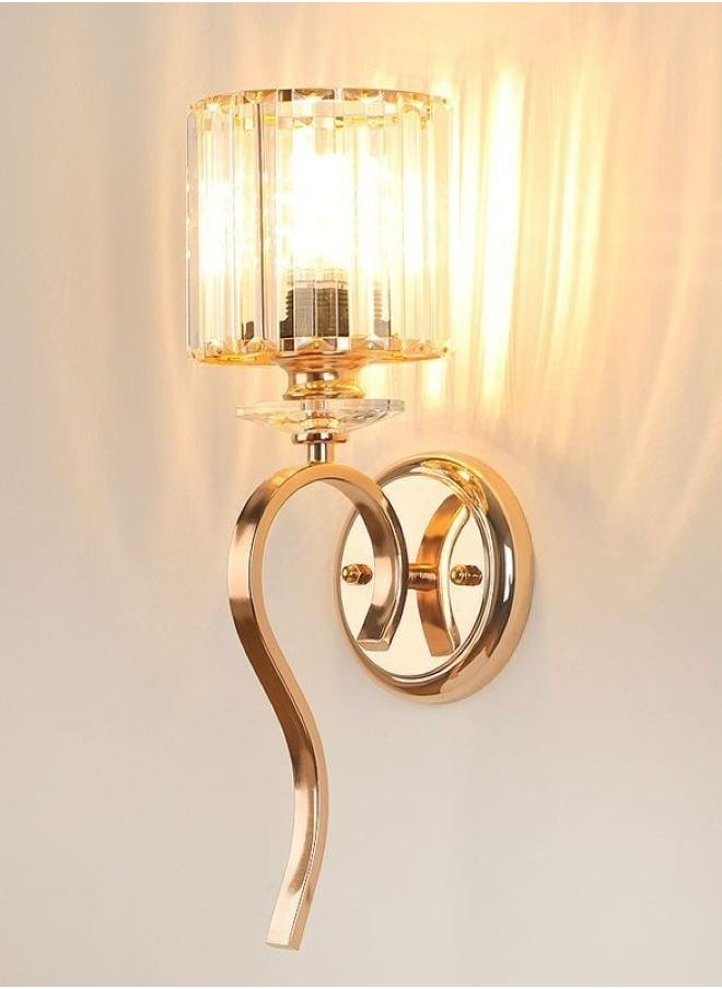 AWD - Wall Sconces, Attractive Wall Lamps Decoration, Gold Titanium Base and Modern Crystal Wall Light for Indoor, Living Room, Corridor, Bedroom, Entryway, Stair Lamp. - Image 1
