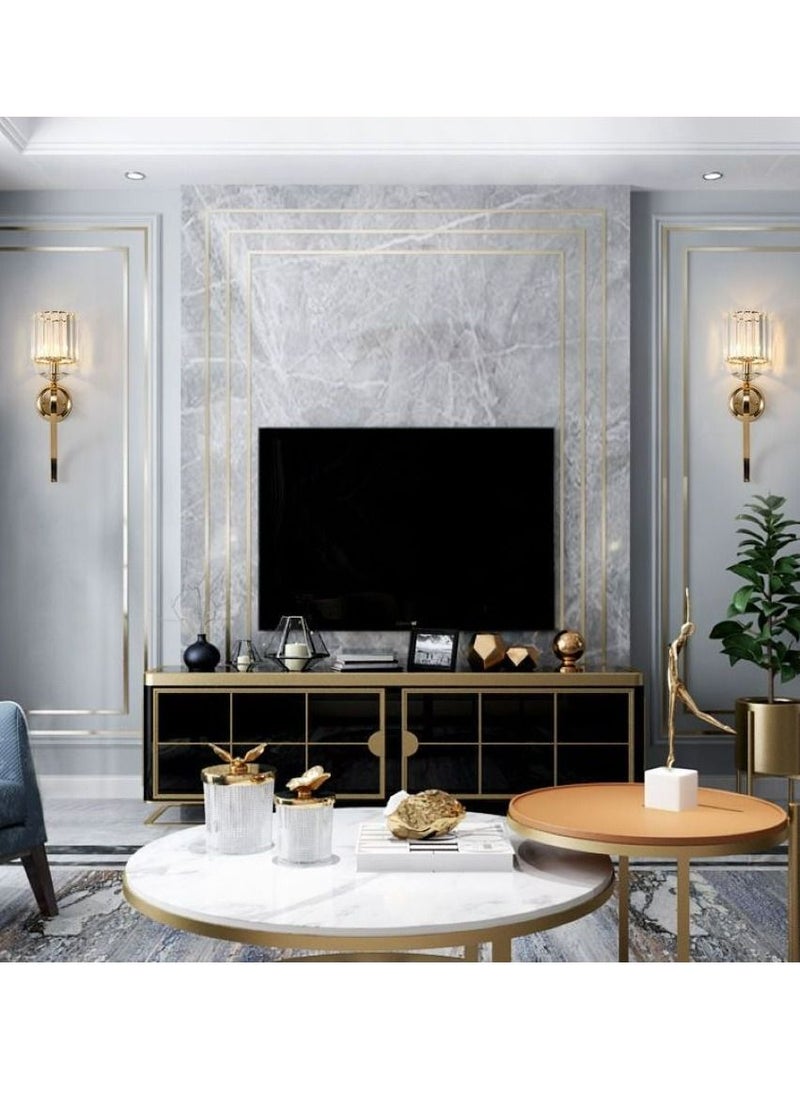 AWD - Wall Sconces, Attractive Wall Lamps Decoration, Gold Titanium Base and Modern Crystal Wall Light for Indoor, Living Room, Corridor, Bedroom, Entryway, Stair Lamp. - Image 1