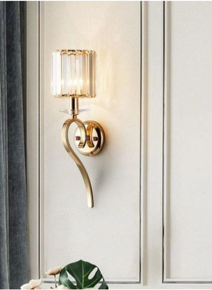 AWD - Wall Sconces, Attractive Wall Lamps Decoration, Gold Titanium Base and Modern Crystal Wall Light for Indoor, Living Room, Corridor, Bedroom, Entryway, Stair Lamp. - Image 1