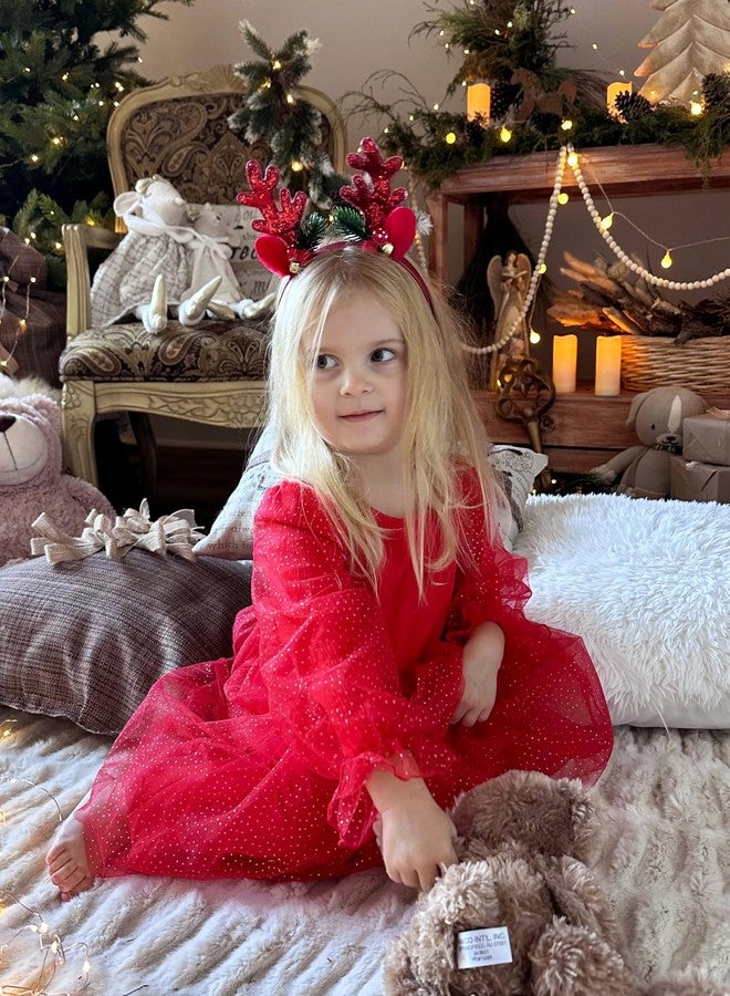 Arshiner فستان عيد الميلاد للأطفال من أرشينر للفتيات - زي يوم الحب الأحمر - فستان توتو بأكمام طويلة من تول - ملابس حفلات رسمية للأميرات 5t - Image 4