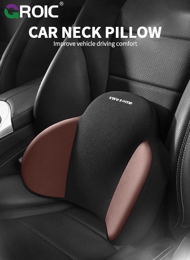 GROIC Lumbar Support Pillow and Car Headrest Neck Pillow Set, Car Neck Pillow Kit,Lumbar Support Pillow for Car,Car Back Support,Memory Foam Low Back Cushion for Back Pain Relief,Automotive Interior - Image 2