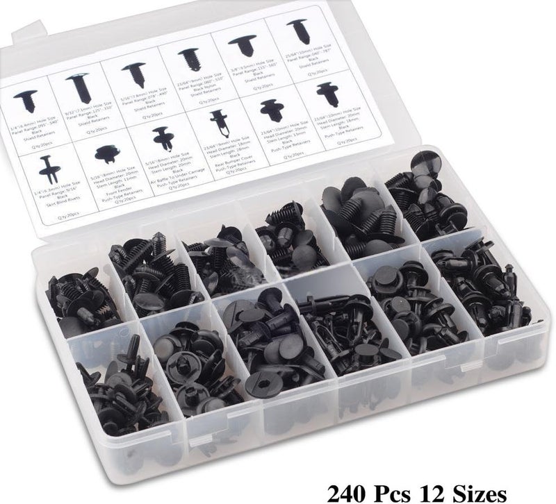 KINGLAKE 240 Pcs Push Retainer Clips Kit with Plastic Storage Case - Image 2