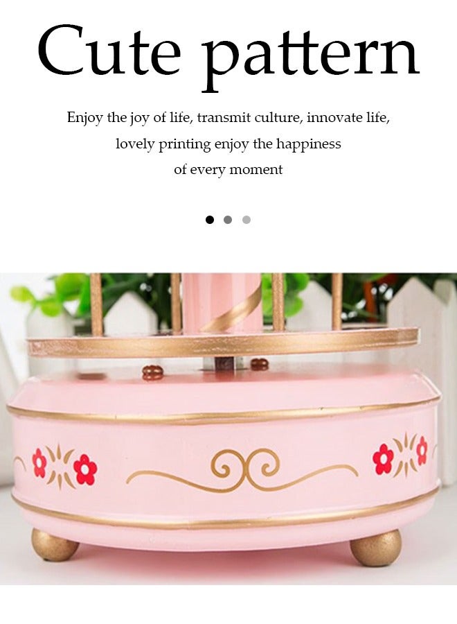 DUNISO صندوق موسيقي دوار، لحن أربعة خيول كرتوني، زينة موسيقية للأطفال، لعبة موسيقية للأطفال، تشغيل يدوي، لا يحتاج إلى بطارية، 10 * 16.5 سم - Image 5