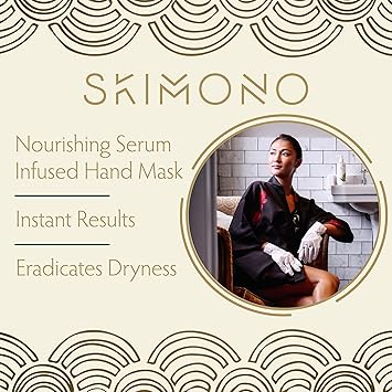 Hydrating Hand Mask Gloves Pamper Gift Shea Butter and Aloe Infused Moisturising Gloves for Dry Hands Skincare Treatment with Collagen Hyaluronic Acid Luxury Home Spa by SKIMONO 4 Pairs