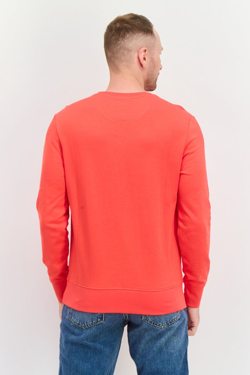 Levi's سويت شيرت رجالي بأكمام طويلة وياقة دائرية بطباعة جرافيك، أحمر - Image 3