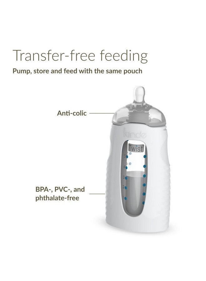 Kiinde Twist Squeeze Natural Baby Breast Milk Feeding Bottle with Nipples and Case (2 Pack) - Image 1