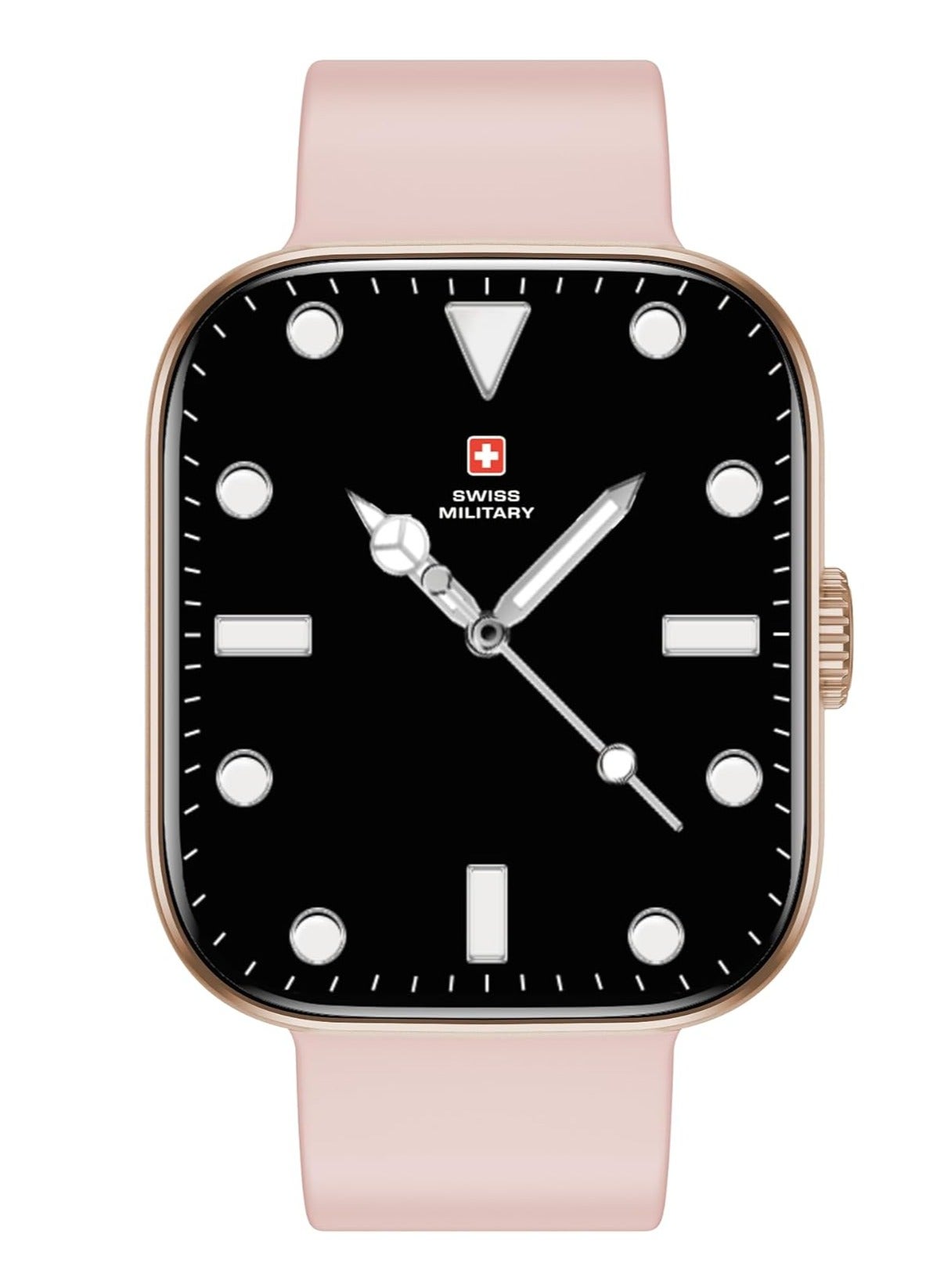 Swiss Military ALPS4 Smartwatch 1.75" AMOLED, Bluetooth Calling, Multi Language, Fitness Tracking, Wireless Charging, 7 Days Battery, IP67, iOS/Android Compatible, Rose Gold Frame & Pink Silicon Strap