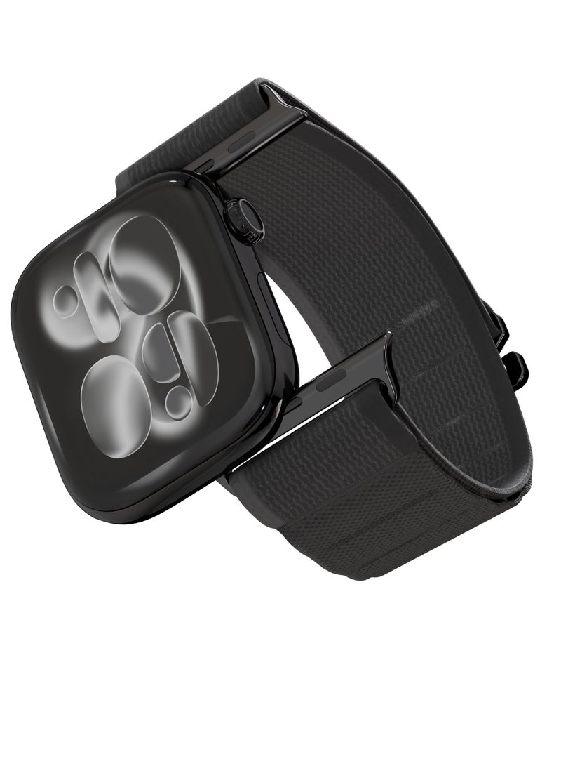 LEVELO Malo Nylon Smart Watch Strap, Adjustable strap fit, Sweat & Water Resistant, Designed for Apple Watch 11/10/9/8/7 Series - Grey - Image 1