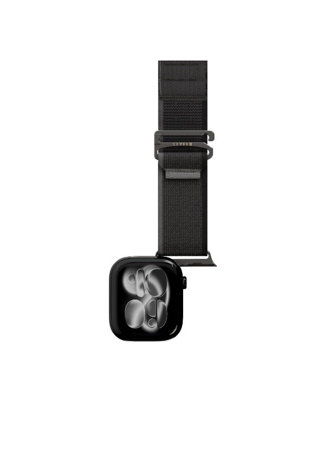 LEVELO Malo Nylon Smart Watch Strap, Adjustable strap fit, Sweat & Water Resistant, Designed for Apple Watch 11/10/9/8/7 Series - Grey - Image 4