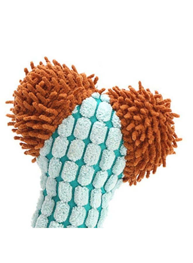 NIBEMINENT Lovely Cute Bone Shape Pet Plush Toy Blue/Brown 20x11x11cm - Image 3
