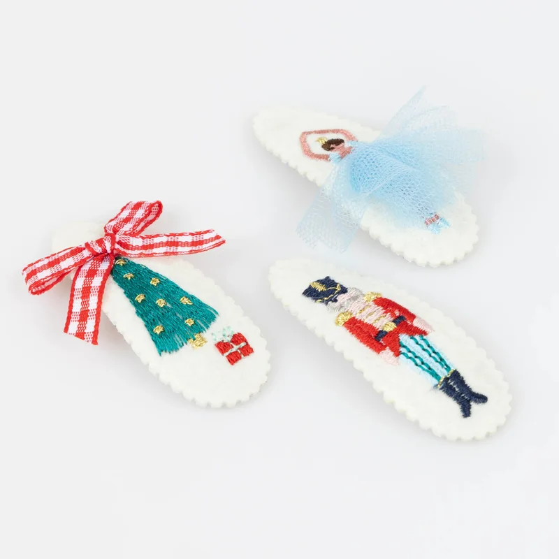 Meri Meri Embroidered Nutcracker Hair Clips
