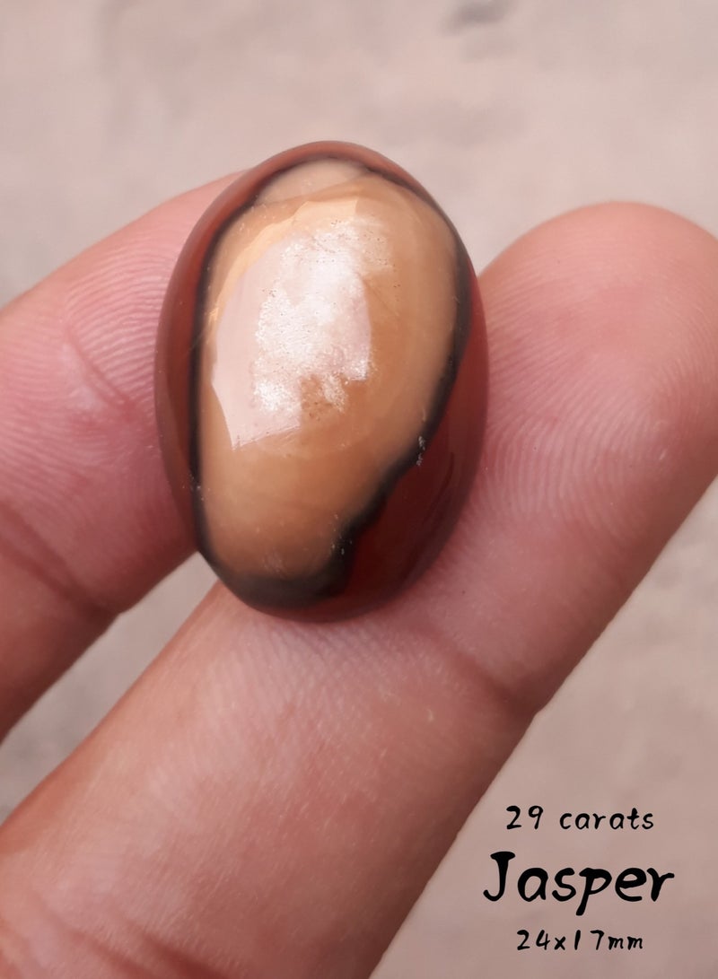 هادي أنماط مجردة من اليشب الإمبراطوري الطبيعي - 29 قيراطًا - 24 × 17 ملم - Image 1