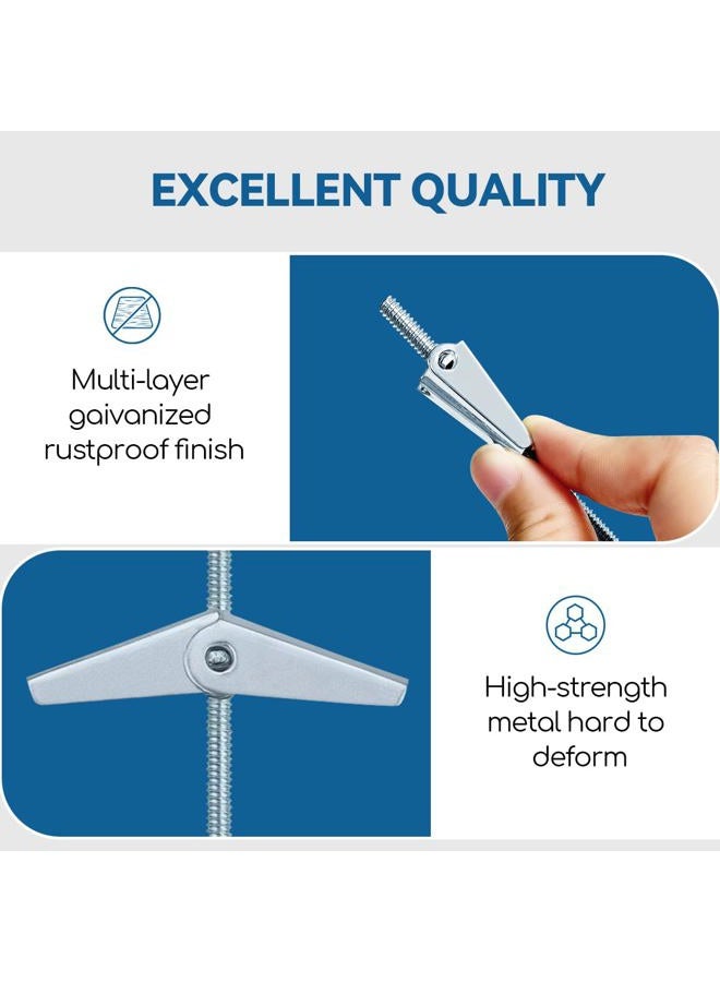 dele 1/8X2-Inch Toggle Bolt and Wing Nut for Hanging Heavy Items on Drywall (50 Pack) - Image 3
