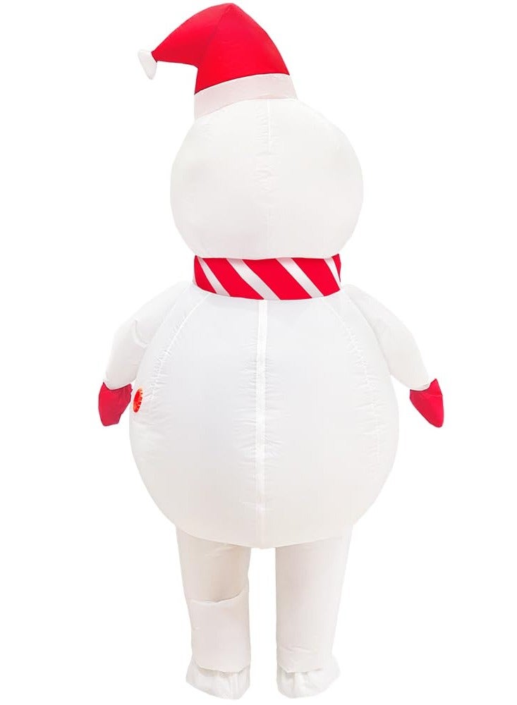 VUCATIN Santa Claus Inflatable Costume Xmas Santa Blow Up Suit Santa Christmas Costume Jumpsuit for FestivalParty Suitable for Height 59-74" (Snowman-B)  - Image 5