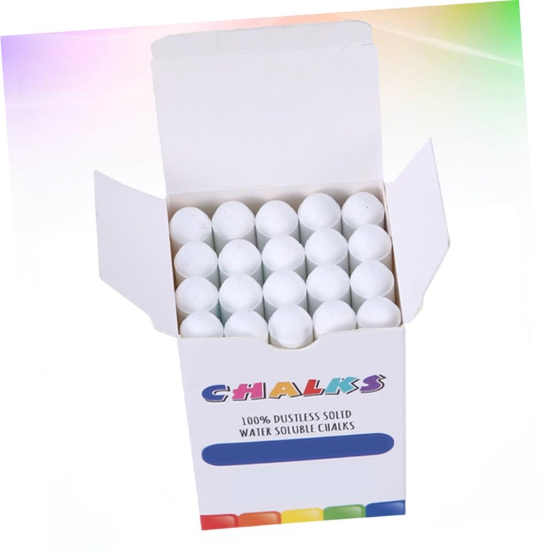 White Dustless Chalk 20 Pack Washable Eco Friendly Water Soluble for Blackboard Sidewalk - Image 5