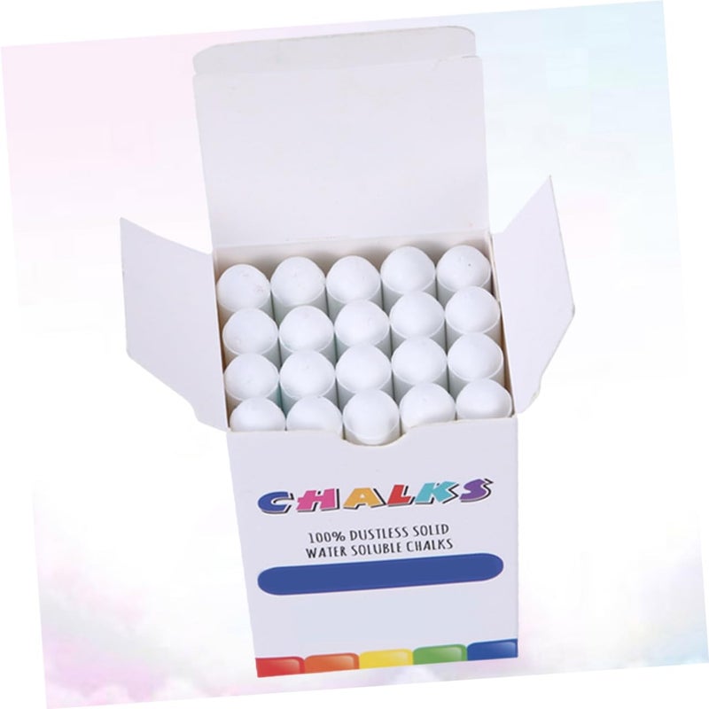 White Dustless Chalk 20 Pack Washable Eco Friendly Water Soluble for Blackboard Sidewalk - Image 4