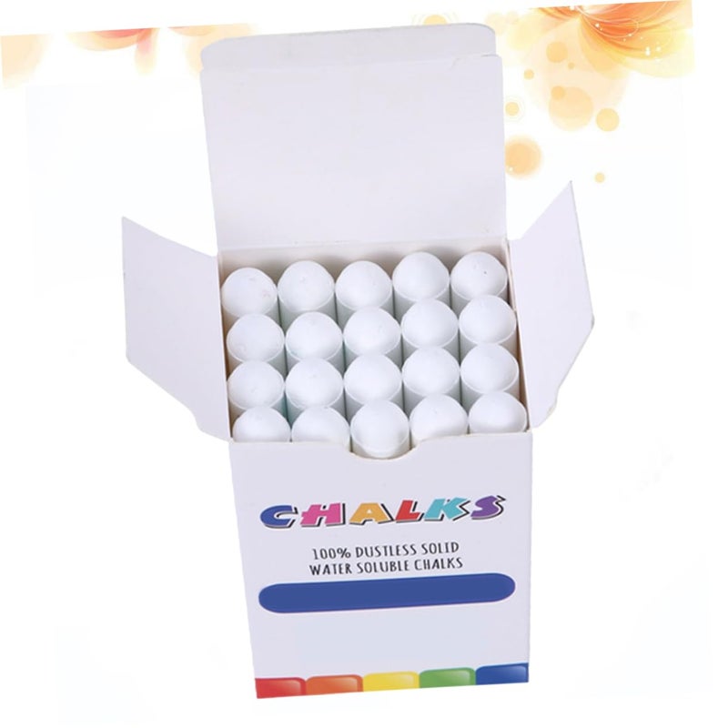 White Dustless Chalk 20 Pack Washable Eco Friendly Water Soluble for Blackboard Sidewalk - Image 3