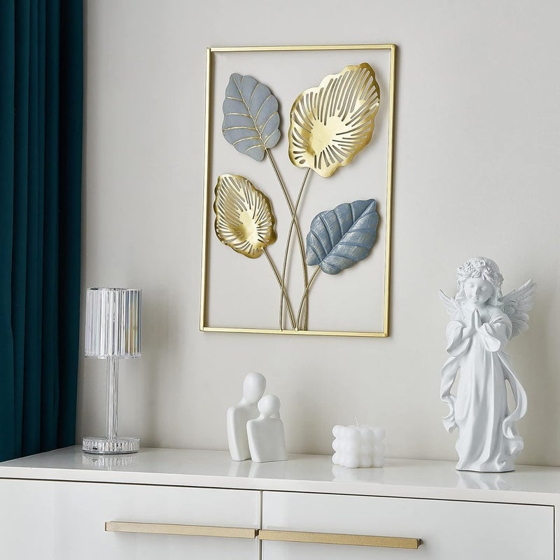 OVIK Metal Wall Art Frame Decor for Living Room, Monstera Leaves Wall Home Decor, Room Decor Wall Sculptures Hanging Decorations for Bedroom, Bathroom, Office Decor - Image 4