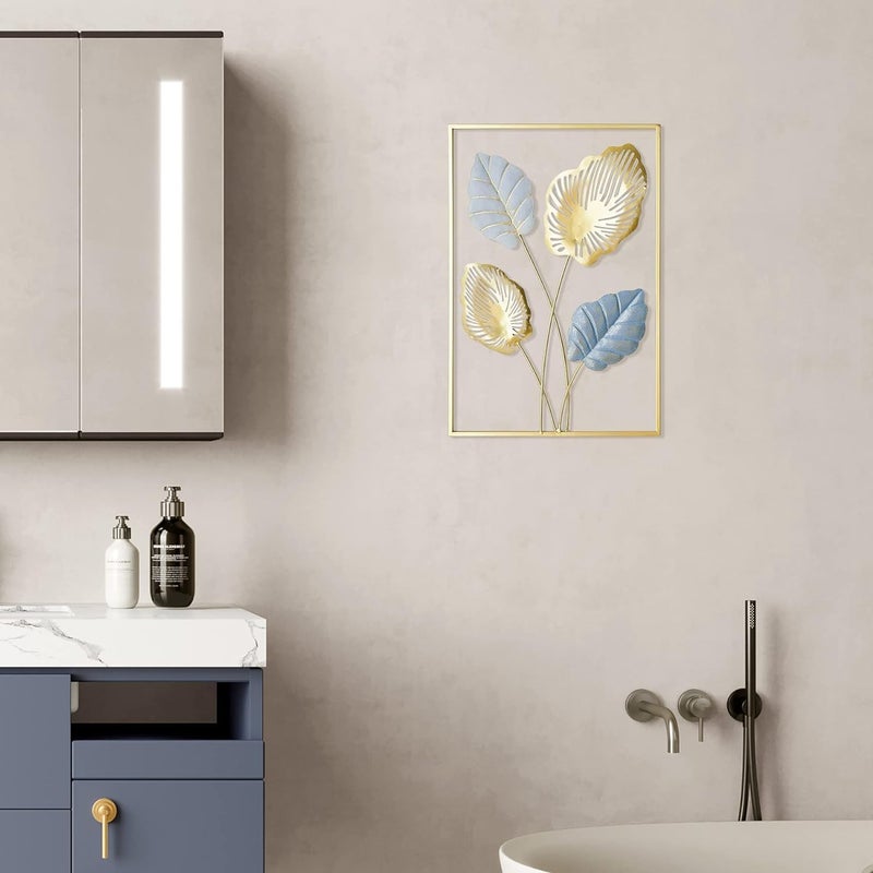 OVIK Metal Wall Art Frame Decor for Living Room, Monstera Leaves Wall Home Decor, Room Decor Wall Sculptures Hanging Decorations for Bedroom, Bathroom, Office Decor - Image 2