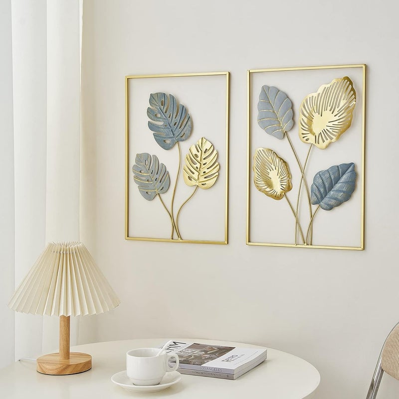 OVIK Metal Wall Art Frame Decor for Living Room, Monstera Leaves Wall Home Decor, Room Decor Wall Sculptures Hanging Decorations for Bedroom, Bathroom, Office Decor - Image 5