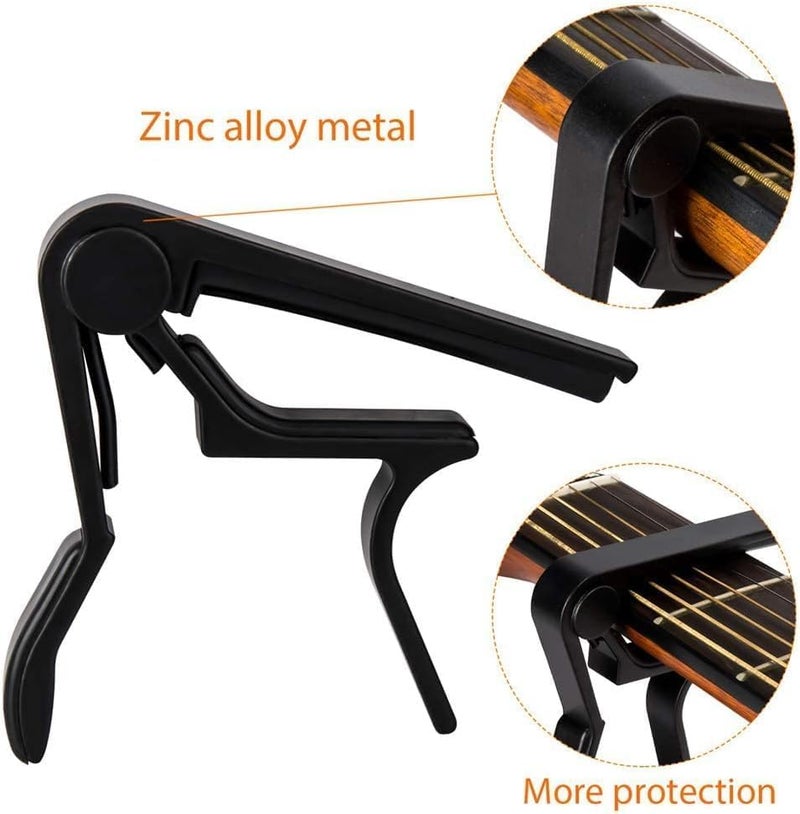 TechBlaze Guitar Capo with 5 Picks, Quick Change Trigger Capo for 6-String Metal Alloy Guitar Capo, For Acoustic Guitar, Classical Guitars Electric and Ukulele - Image 5