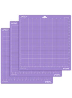 Strong Grip Cutting Mat For Cricut Maker/Explore Air 2/Air/One(12X12 Inch 3 Mats) Strong Adhesive Sticky Purple Quilting Cricket Cutting Mats Replacement Accessories For Cricut