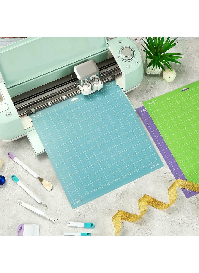 AIRCUT - Strong Grip Cutting Mat For Cricut Maker/Explore Air 2/Air/One(12X12 Inch 3 Mats) Strong Adhesive Sticky Purple Quilting Cricket Cutting Mats Replacement Accessories For Cricut - Image 1